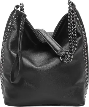 Studded Purse Black Tote Bag for Women Vegan Leather Bag Studded Bag 2000s Purse Punk Aesthetics