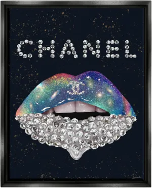 Stupell Industries Glam Diamond Lipstick Black Framed Floater Canvas Wall Art Design by Ziwei Li