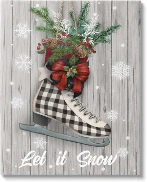 Stupell Industries Let it Snow Ice Skate Canvas Wall Art by Conrad Knutsen
