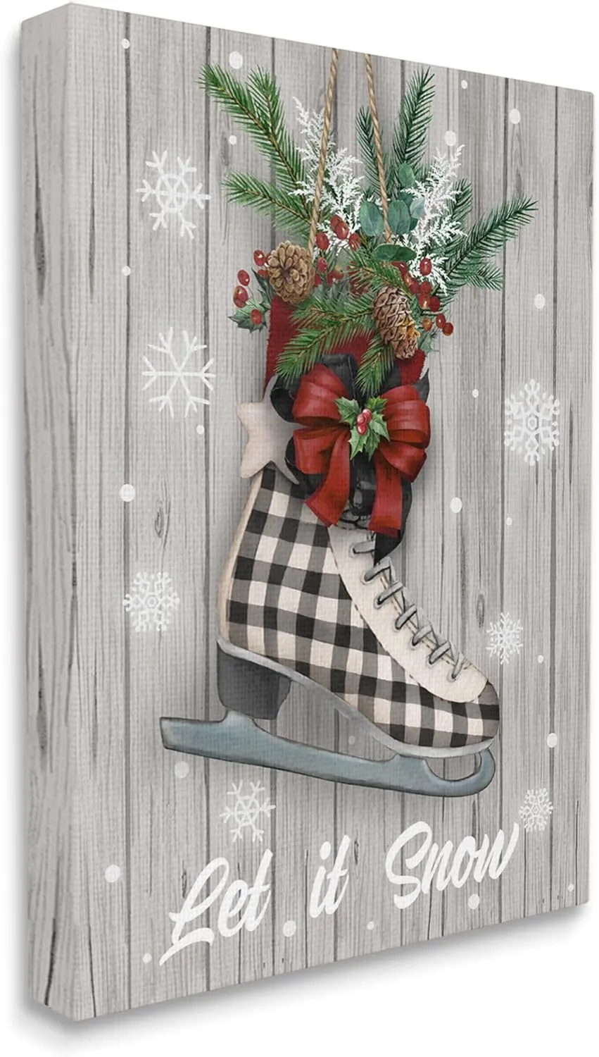 Stupell Industries Let it Snow Ice Skate Canvas Wall Art by Conrad Knutsen