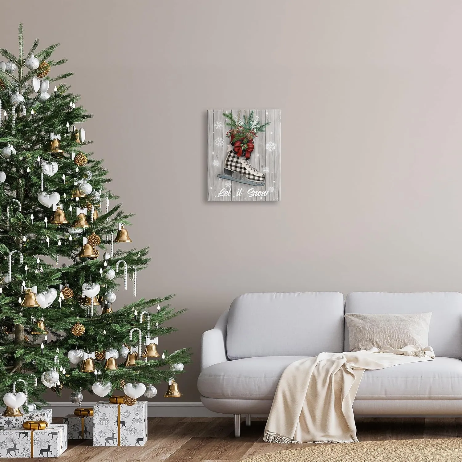 Stupell Industries Let it Snow Ice Skate Canvas Wall Art by Conrad Knutsen