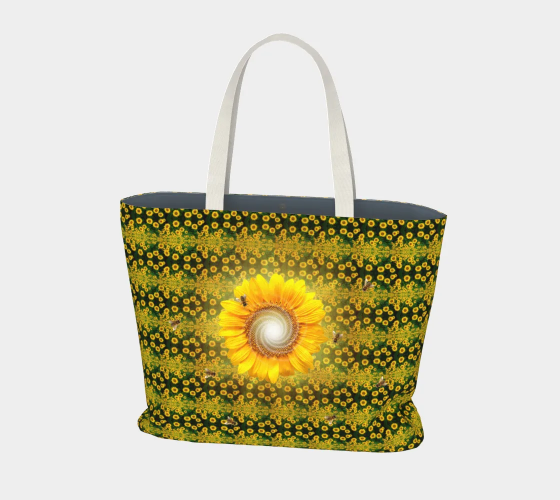 Sunflower Spiral with Bees