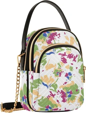 susiyo Green Ink Tie Dye Women's Crossbody Handbags with Zipper Phone Purse, Adjustable Strap Traveling Shoulder Bags for Credit Card Wristlet Wallet