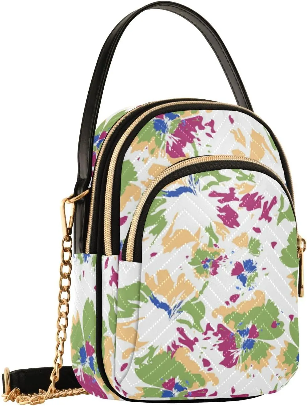 susiyo Green Ink Tie Dye Women's Crossbody Handbags with Zipper Phone Purse, Adjustable Strap Traveling Shoulder Bags for Credit Card Wristlet Wallet