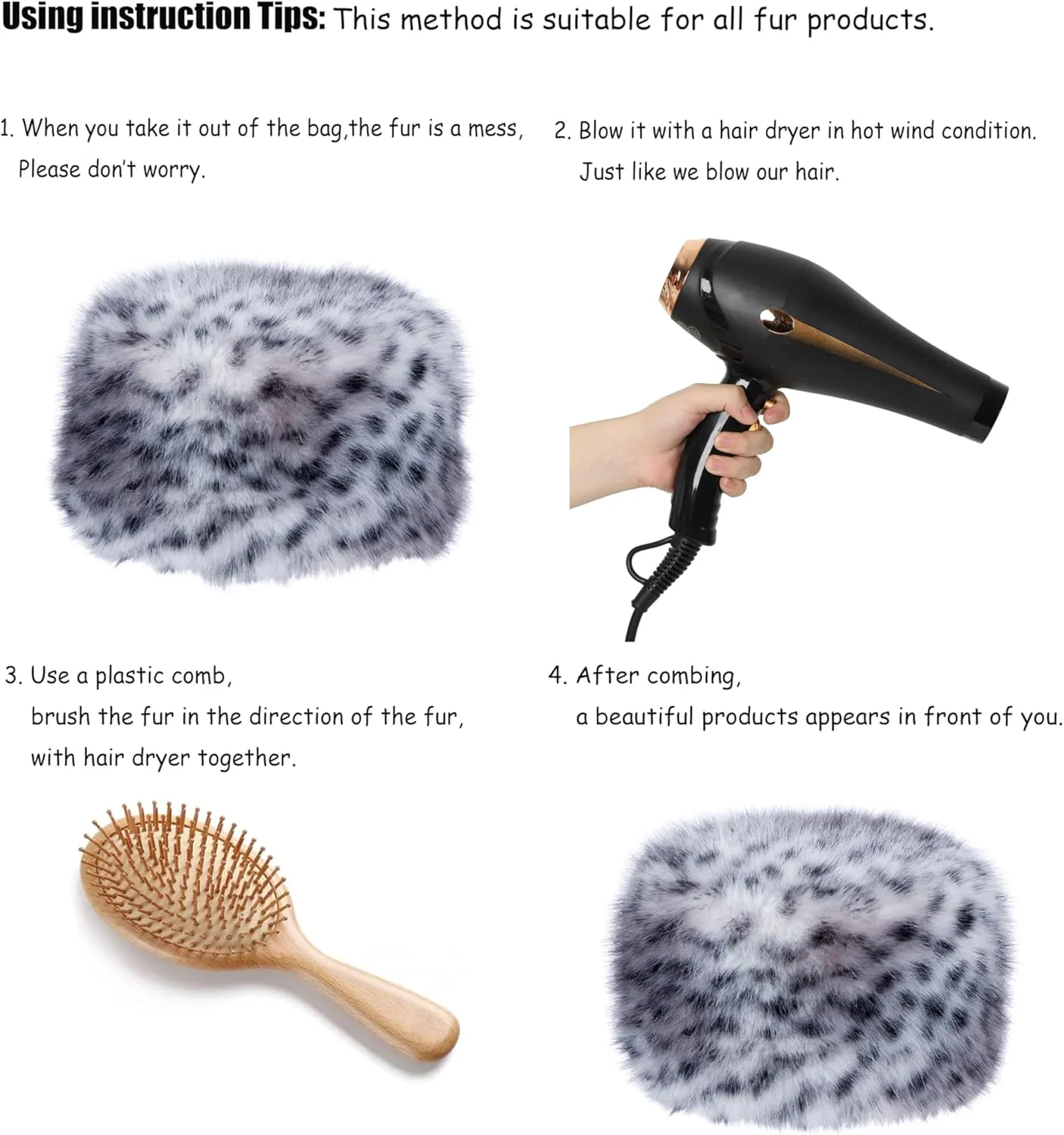 sy soul young Women's Winter Faux Fur Cossak Russian Style Hat Warm Cap