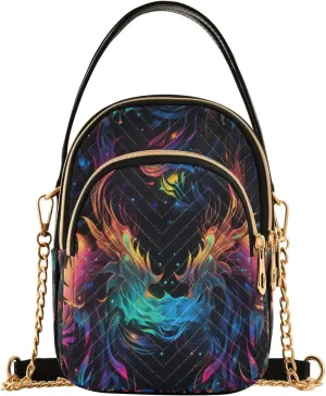 Symbolic Use Of Animals Crossbody Handbags for Women Casual Leather Shoulder Phone Purse