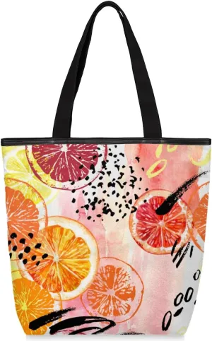 Tavisto Canvas Tote Bag,Cartoon Daisys Grocery Shopping Bags 11"x13.6"x4" Durable