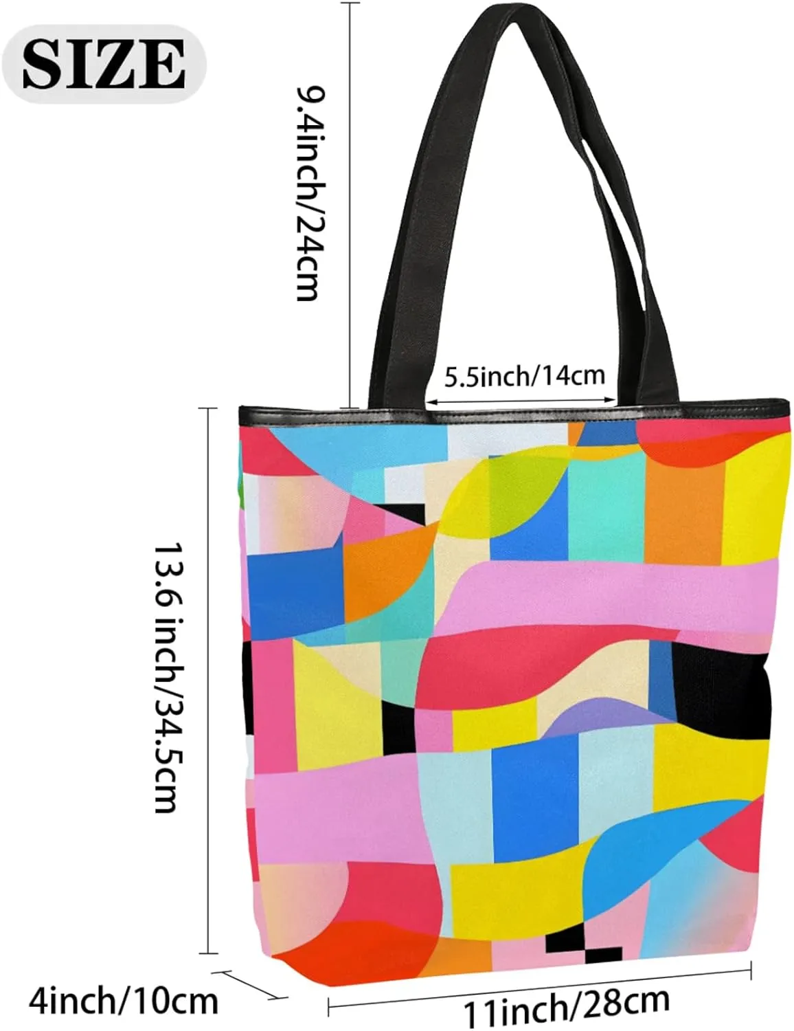 Tavisto Large Canvas Tote Bag with Zipper, Casual Shoulder Handbag for Women, Beach Bag Tote Grocery Bag with Inner Pocket