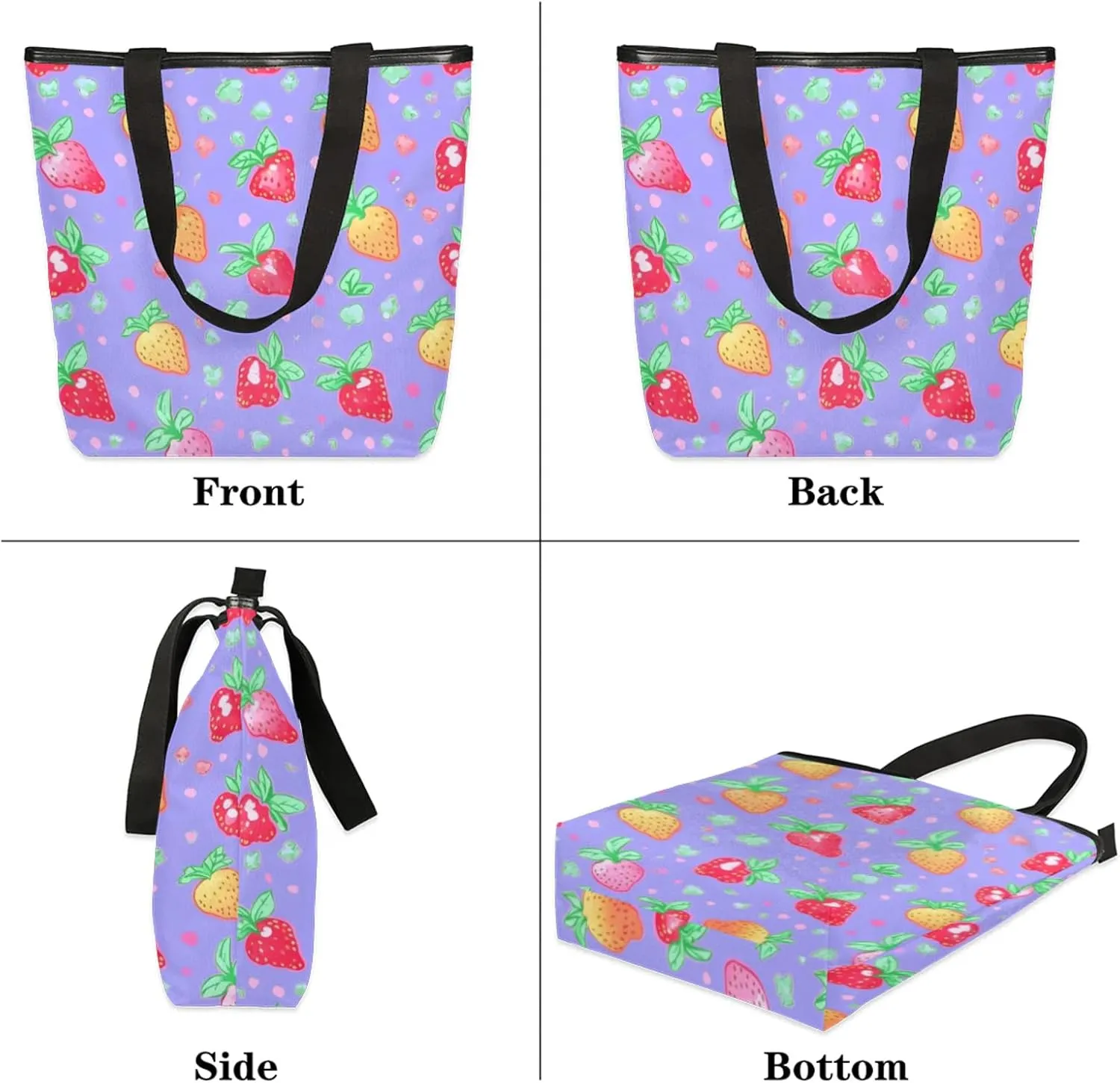Tavisto Women’s Canvas Tote Bag with Zipper Large Capacity Shoulder Bag Beach Bag Reusable Shopping Bag with Inner Pocket