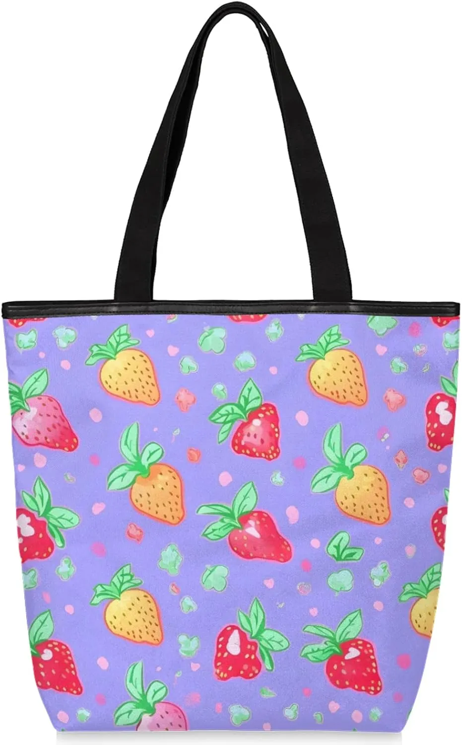 Tavisto Women’s Canvas Tote Bag with Zipper Large Capacity Shoulder Bag Beach Bag Reusable Shopping Bag with Inner Pocket