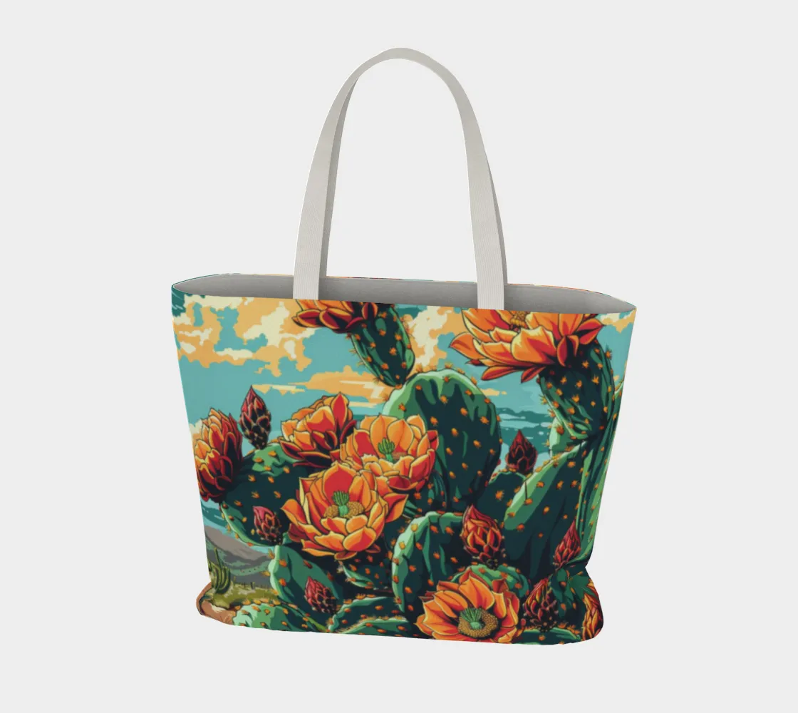 TCS cactus flower 1 Large Tote