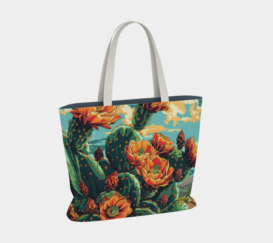TCS cactus flower 1 Large Tote