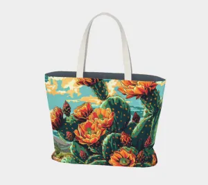 TCS cactus flower 1 Large Tote
