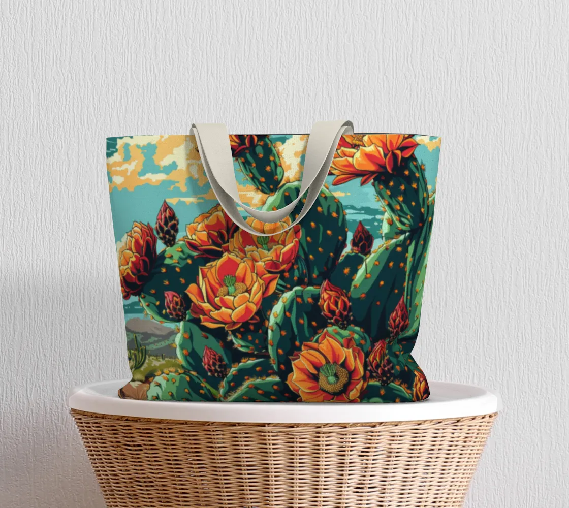 TCS cactus flower 1 Large Tote