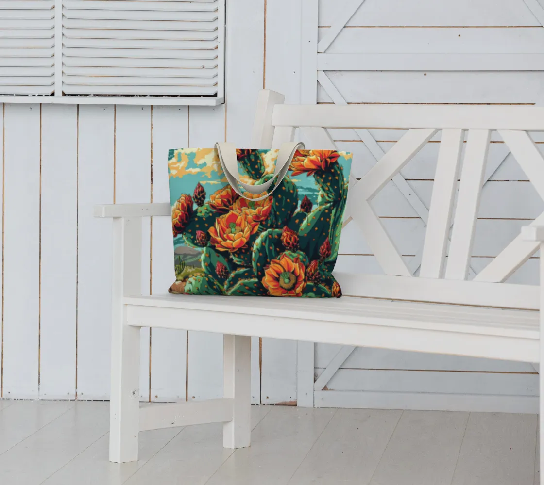 TCS cactus flower 1 Large Tote