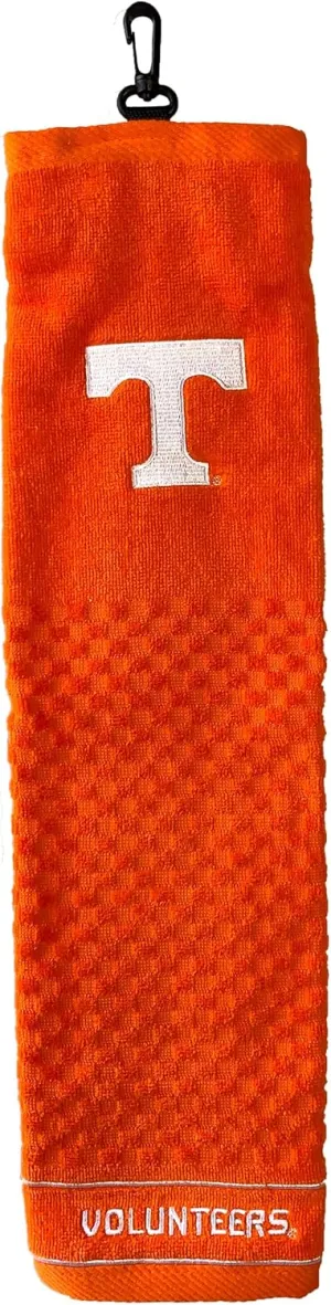 Team Golf NCAA Embroidered Golf Towel, Checkered Scrubber Design, Embroidered Logo