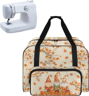 Thanksgiving Dwarf Sewing Machine Case Heavy Padded Tote Bag Portable Sewing Machine Handbag Dust Proof Compatible with Most Standard Sewing Machines