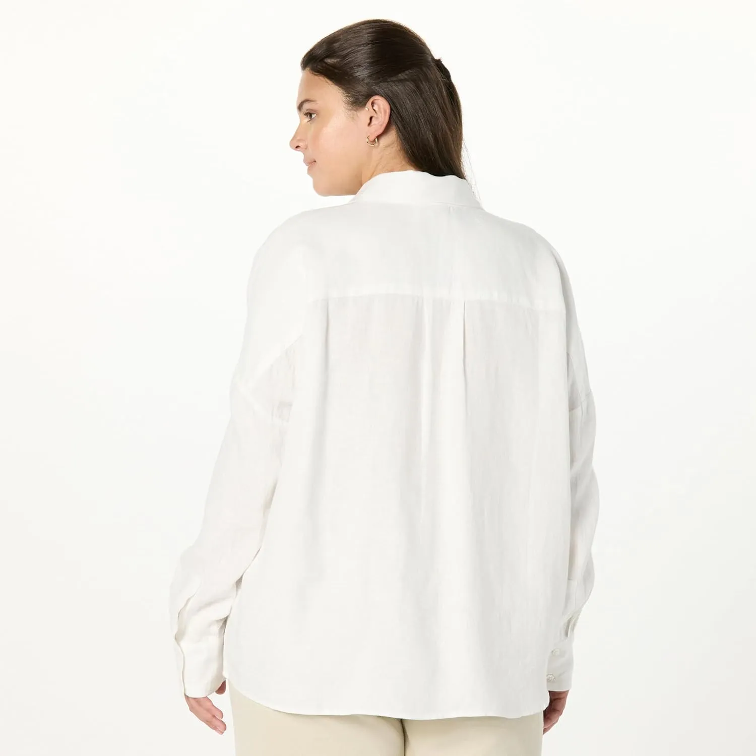 The Drop Women's Avila Classic Linen Button Down