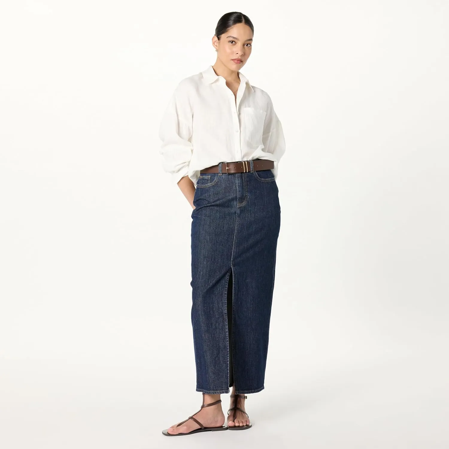 The Drop Women's Avila Classic Linen Button Down
