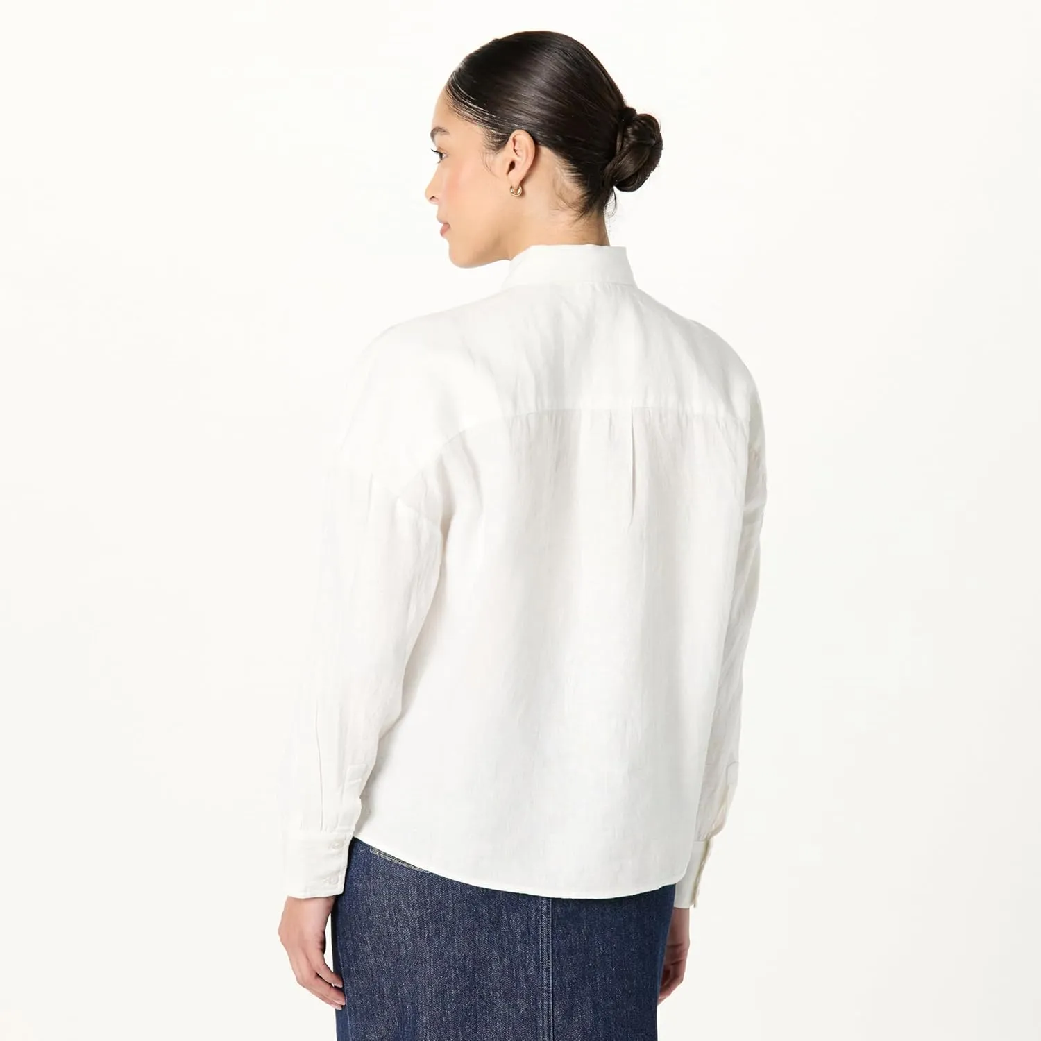 The Drop Women's Avila Classic Linen Button Down