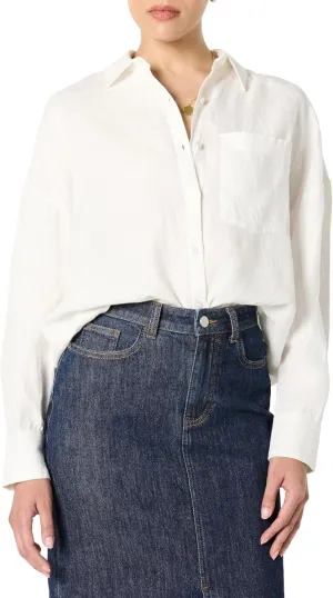 The Drop Women's Avila Classic Linen Button Down
