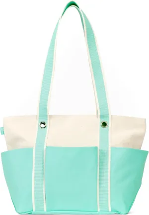 THIRTY-ONE Gifts Canvas Carryall Tote Bag with Pockets, Zipper Canvas Tote Bag for Beach, Work, or Home