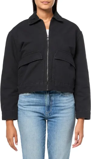 Timberland Women's Quilted Washed Canvas Jacket, Black, Medium