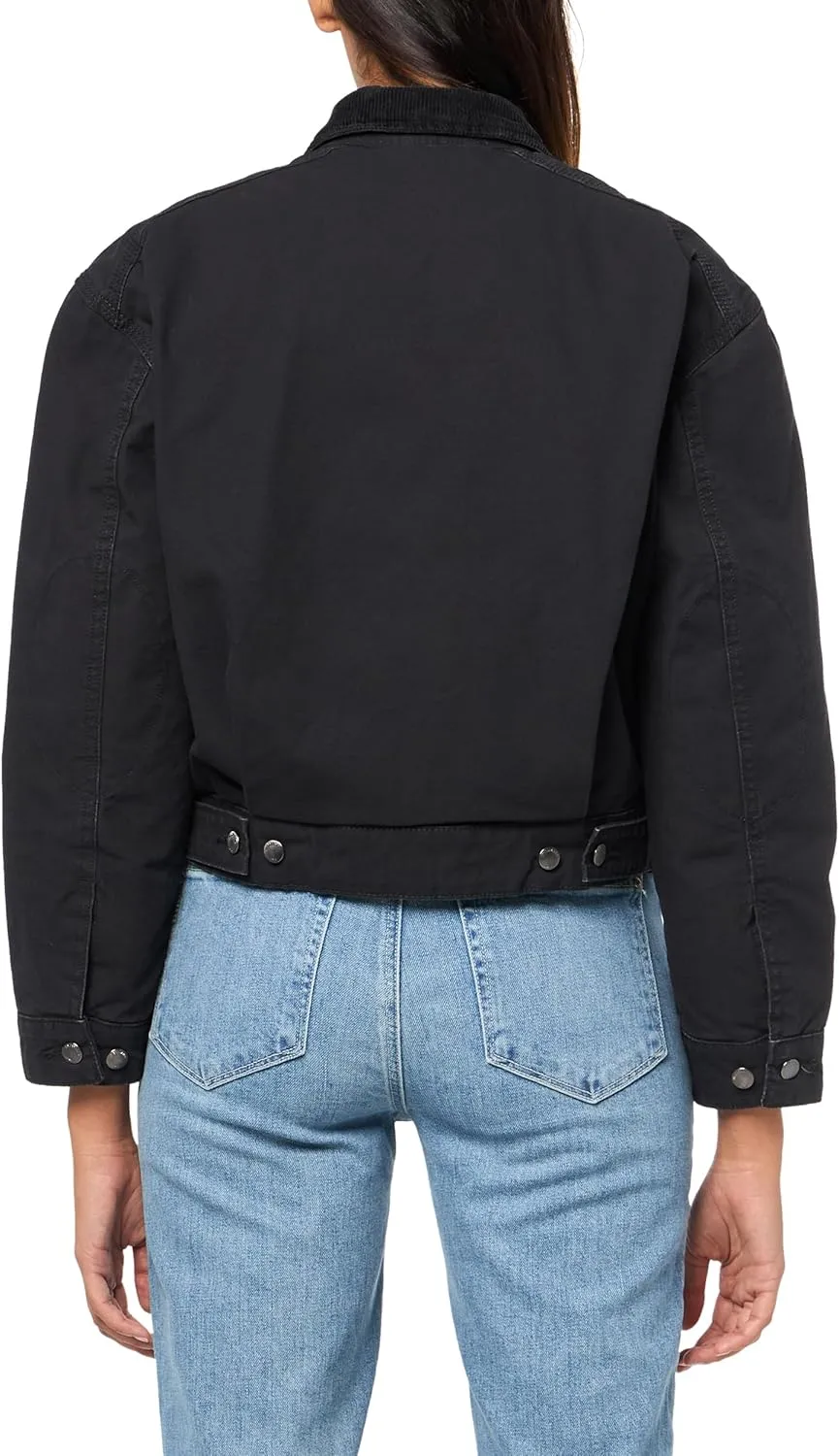 Timberland Women's Quilted Washed Canvas Jacket, Black, Medium