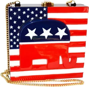 Timmy Woods Beverly Hills Republican Elephant Organic Wood Handbag