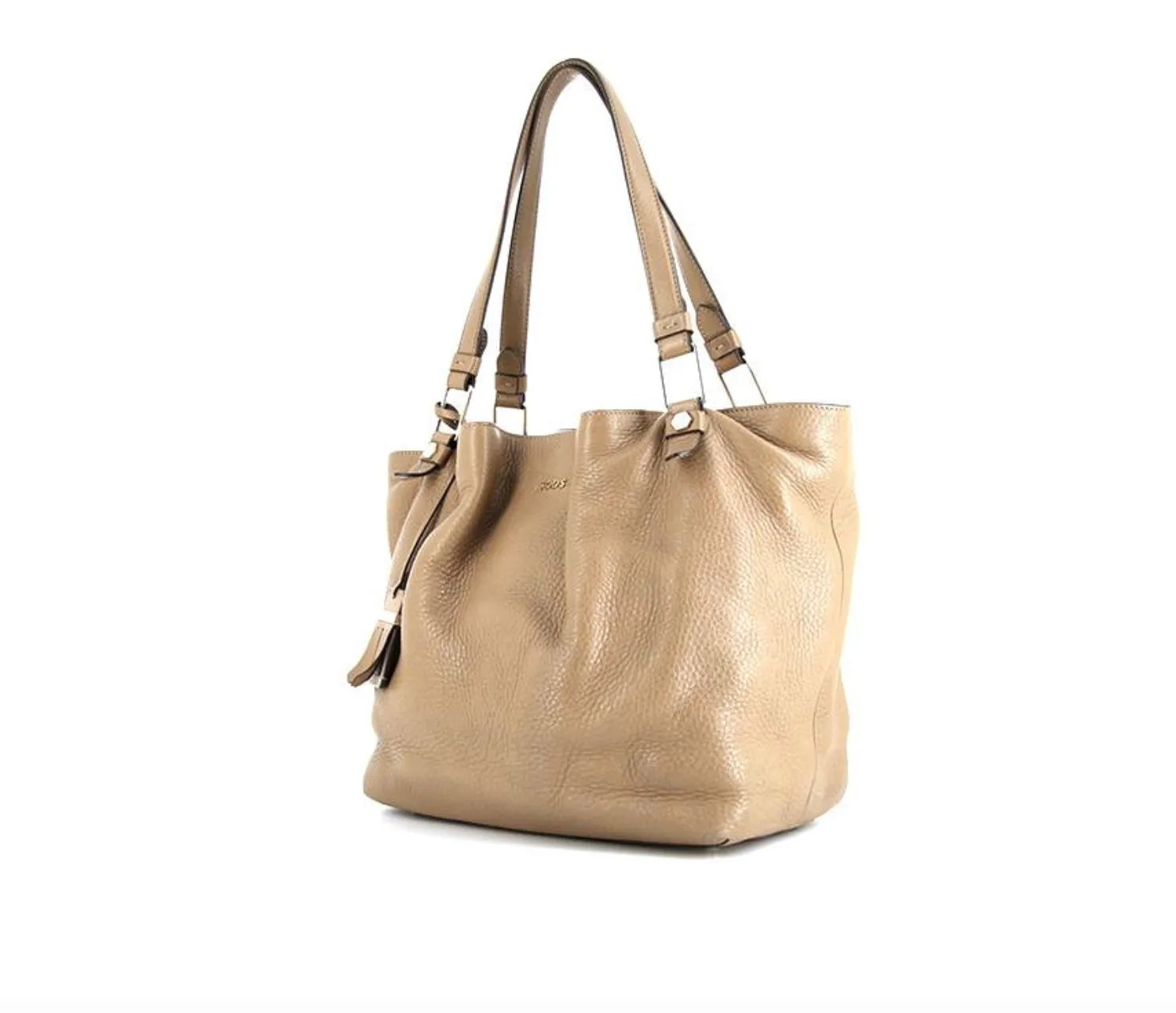 TOD'S GRAINED LEATHER SHOPPING TOTE BAG