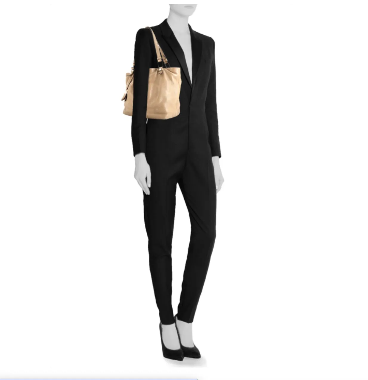 TOD'S GRAINED LEATHER SHOPPING TOTE BAG