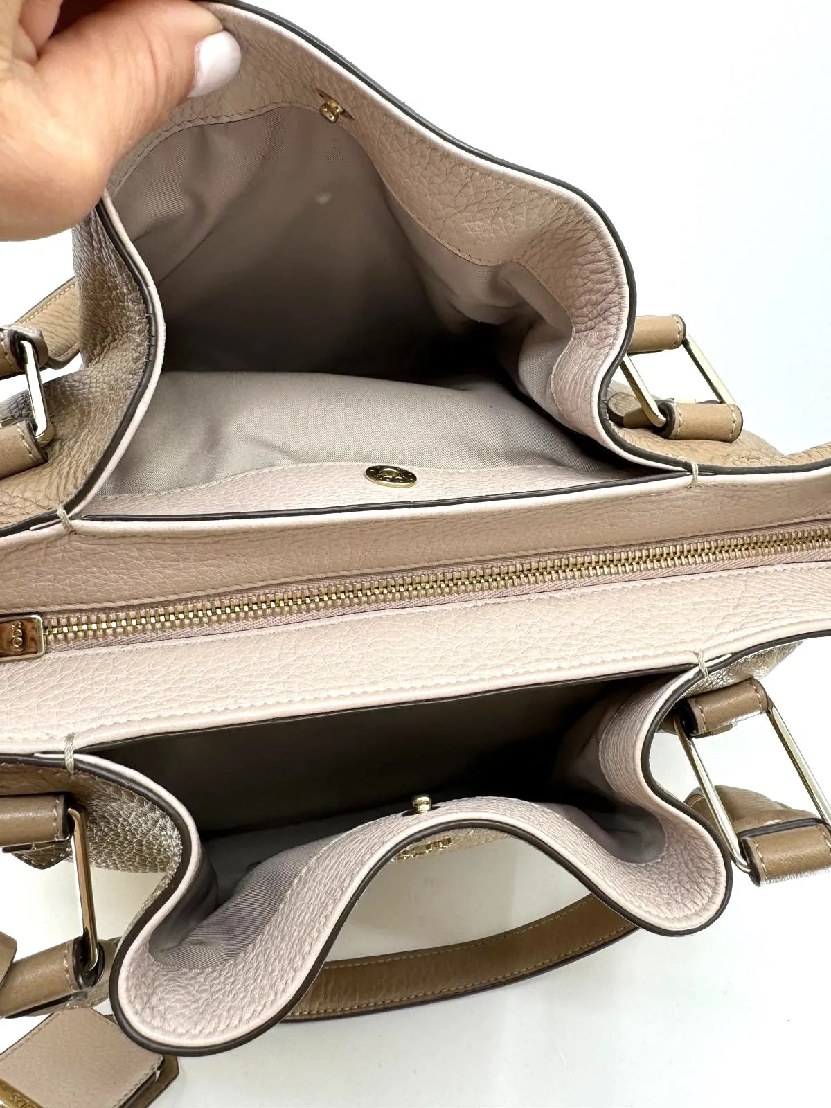 TOD'S GRAINED LEATHER SHOPPING TOTE BAG