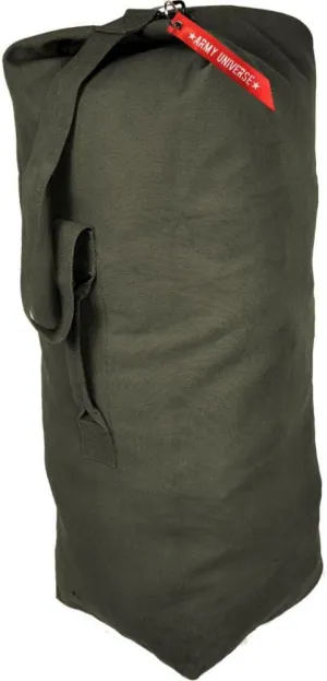 Top Load Heavyweight Cotton Canvas Tactical Military Duffle Bag Carryall Shoulder Storage Bulk Travel Bag, Olive Drab - 14" x 14" x 41"