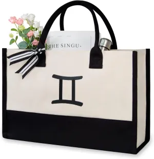 TOPDesign Embroidery Constellation Canvas Bag for Women (Cemini)