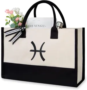 TOPDesign Embroidery Constellation Canvas Bag for Women (Pisces)