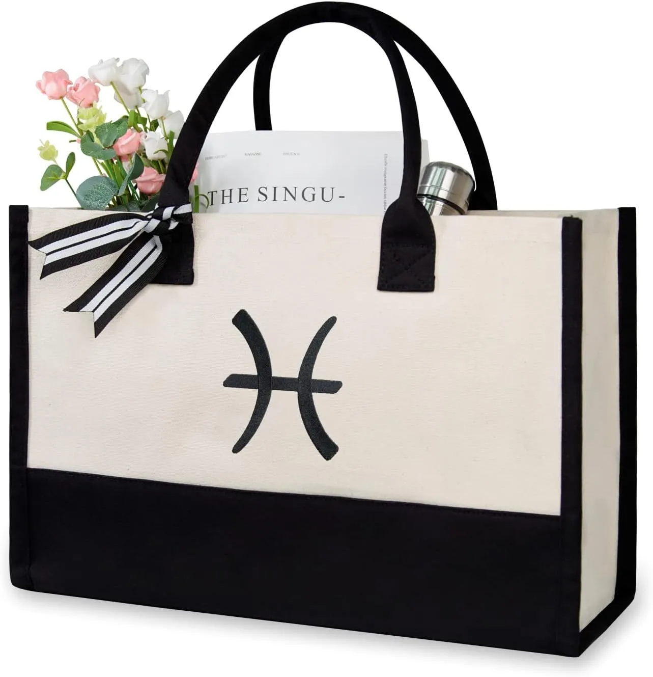 TOPDesign Embroidery Constellation Canvas Bag for Women (Pisces)
