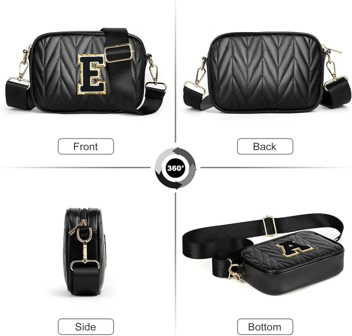 TOPEAST Small Leather Crossbody Bags for Women - Travel Essentials, Christmas Birthday Gifts Quilted Purses Shoulder Handbag