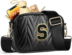 TOPEAST Small Leather Crossbody Bags for Women - Travel Essentials, Christmas Birthday Gifts Quilted Purses Shoulder Handbag