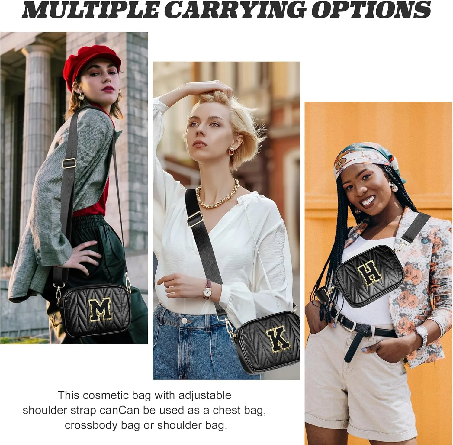 TOPEAST Small Leather Crossbody Bags for Women - Travel Essentials, Christmas Birthday Gifts Quilted Purses Shoulder Handbag