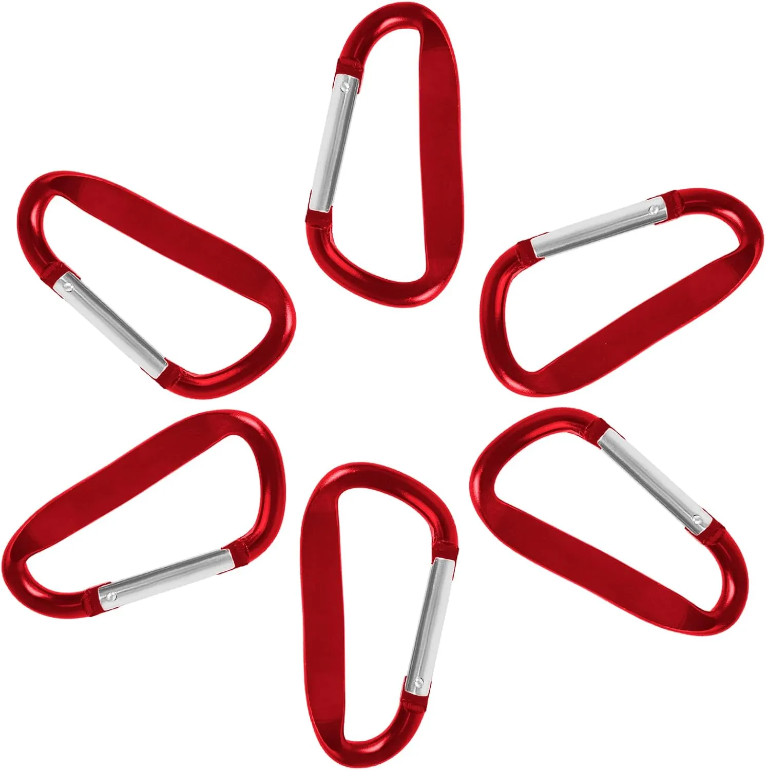 TopTie 24PCS Custom Carabiners Clips, Mini Engraved Carabiner Keychain Heavy Duty 3Inch D Shape