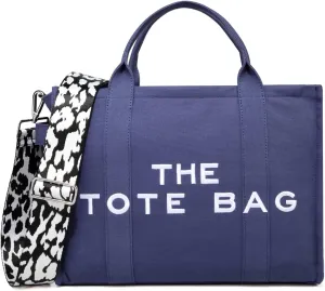 Tote Bag for Women Canvas Zip Top Handle Women's Handbag Multi Pockets Travel Crossbody Shoulder Bag