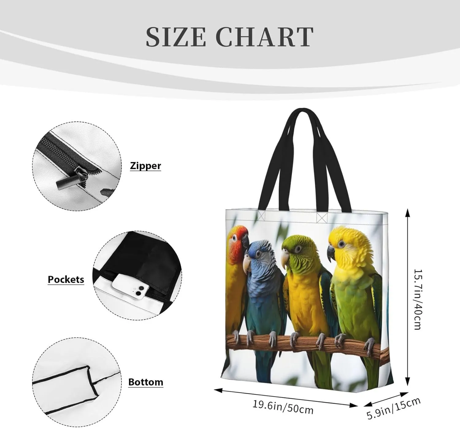 Tote Bag for Women Colorful Star Shoulder Bag with Zipper Handbag Large Capacity Reusable Grocery Bag