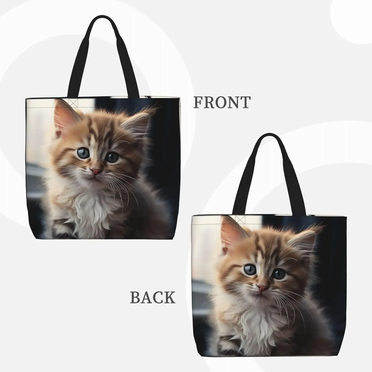 Tote Bag for Women Cute Owls Shoulder Bag with Zipper Handbag Large Capacity Reusable Grocery Bag