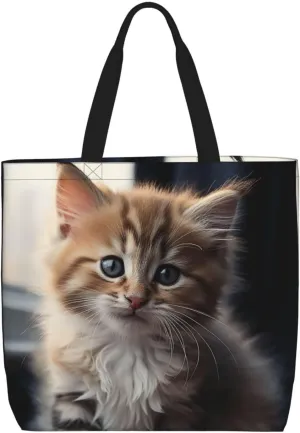 Tote Bag for Women Cute Owls Shoulder Bag with Zipper Handbag Large Capacity Reusable Grocery Bag