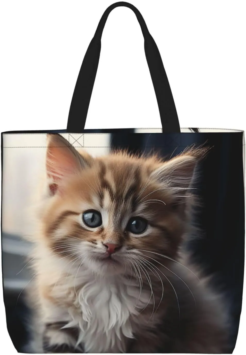 Tote Bag for Women Cute Owls Shoulder Bag with Zipper Handbag Large Capacity Reusable Grocery Bag