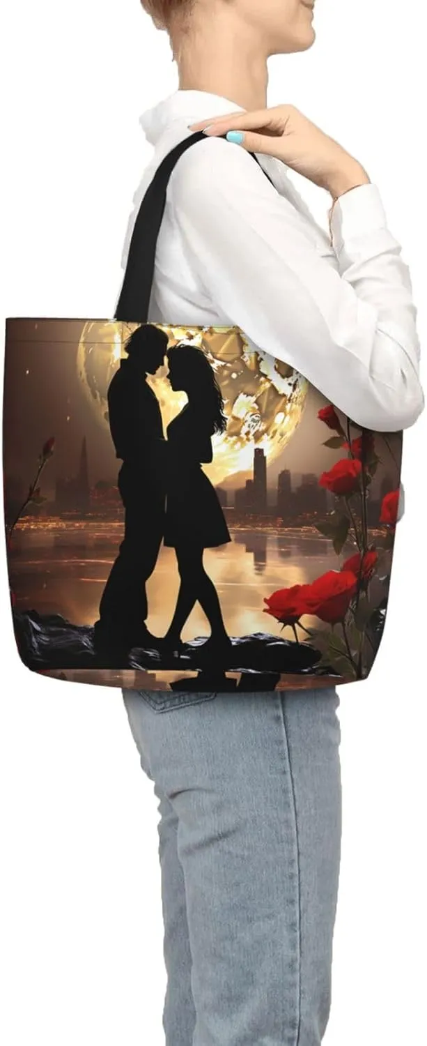 Tote Bag for Women Guinea Animal and popcorn Shoulder Bag with Zipper Handbag Large Capacity Reusable Grocery Bag