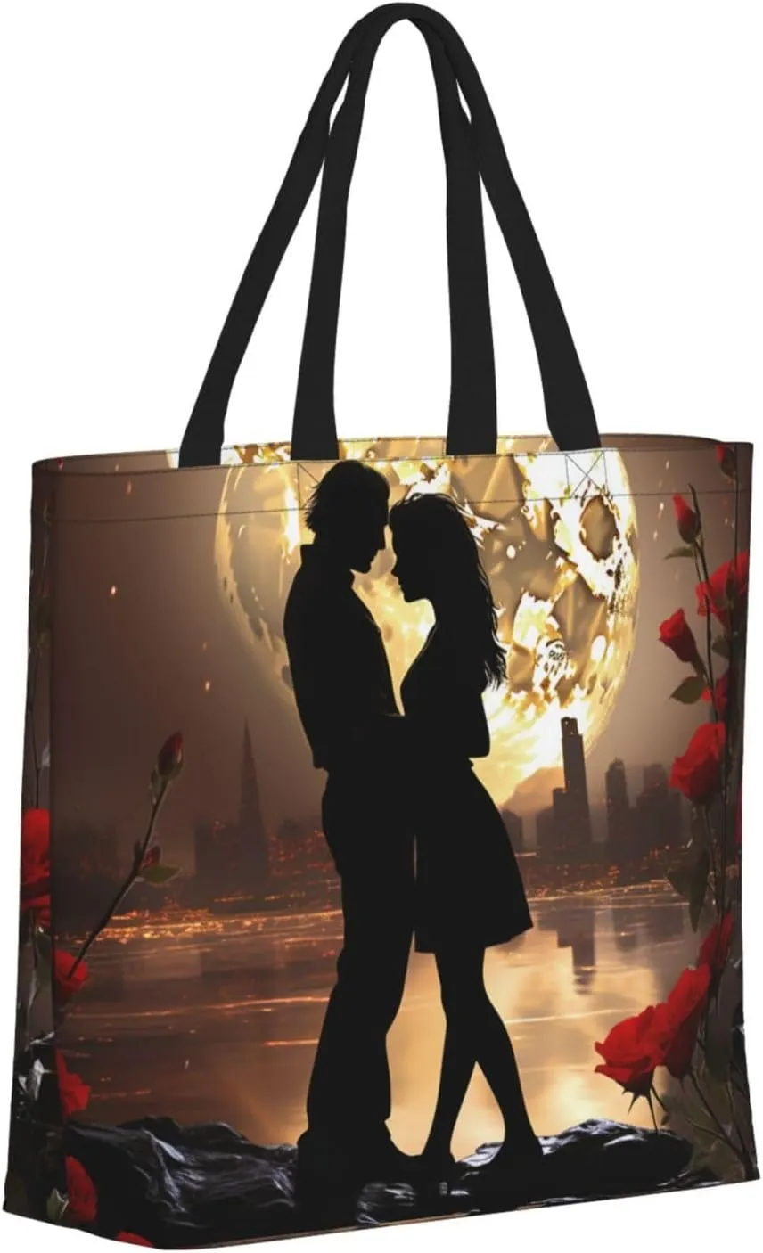 Tote Bag for Women Guinea Animal and popcorn Shoulder Bag with Zipper Handbag Large Capacity Reusable Grocery Bag