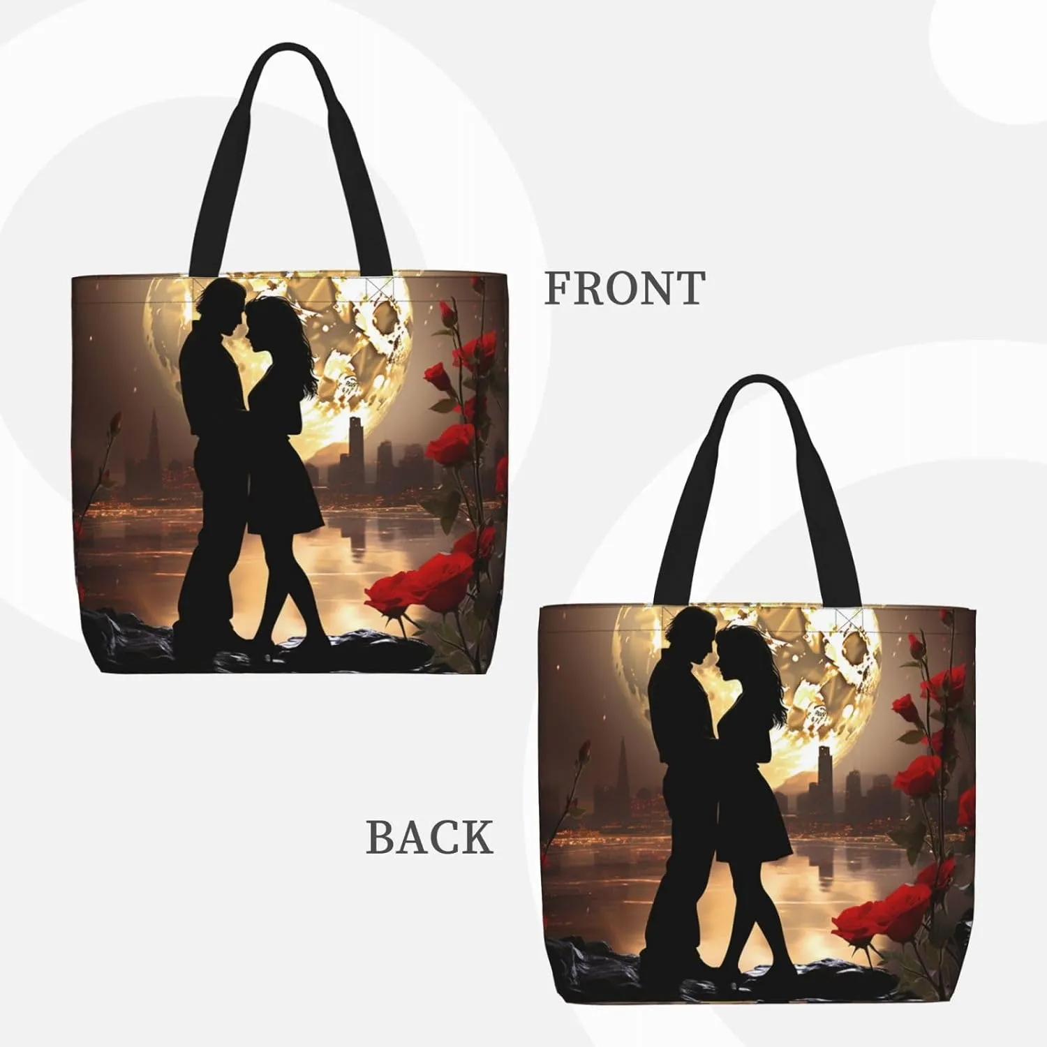 Tote Bag for Women Guinea Animal and popcorn Shoulder Bag with Zipper Handbag Large Capacity Reusable Grocery Bag