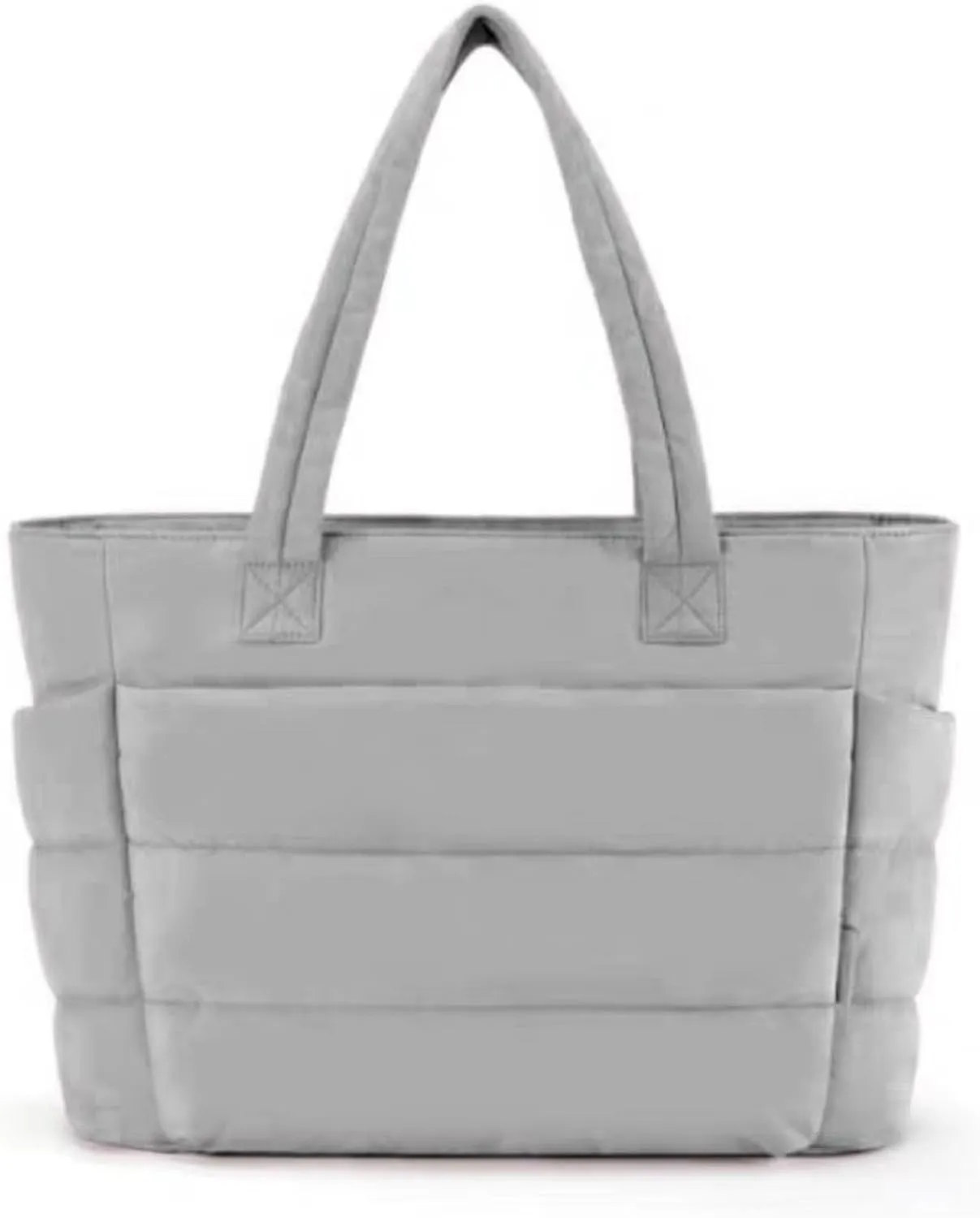 Tote Bag for Women, Lightweight Puffy with Compartments, Large Quilted Travel, Work, Sport