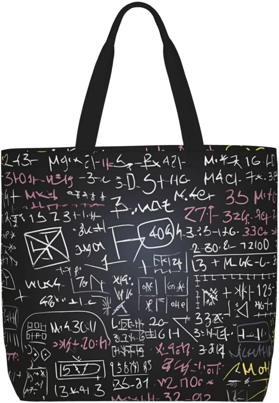 Tote Bag for Women Math Formula Shoulder Bag with Zipper Handbag Large Capacity Reusable Grocery Bag